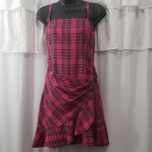 Moda International Pink Plaid Dress Size 10